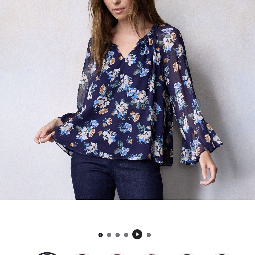 Women's LC Lauren Conrad Flutter Godet Sleeve Top